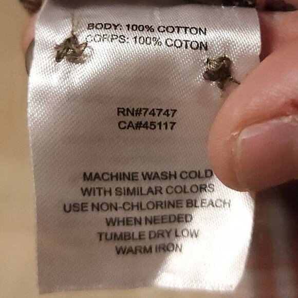 Redhead Mens Burnt Orange Cream Plaid Short Sleeve Button Down 2XL - Picture 7 of 7